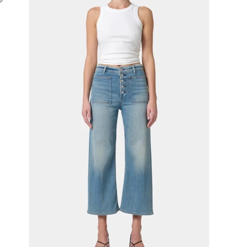 Citizens Of Humanity Lyra Crop Wide Leg Jeans Size 25 Patch Pocket High Rise
